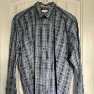 Joseph Abboud Light Blue/Navy/Cream Checkered Shirt